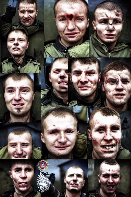 Image similar to happiness of a belarusian riot police 2 0 2 0 realistic faces from amnesty photos