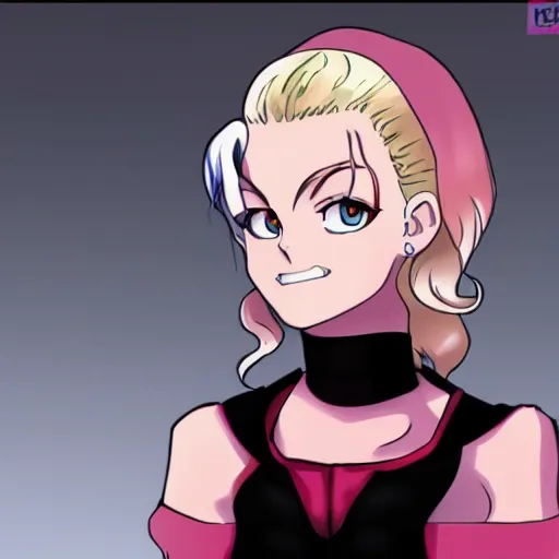 Prompt: margot robbie as an anime character