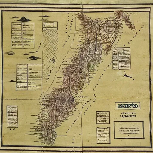 Image similar to map of northern thailand, 1 7 th century, high accuracy, based on geographical map,