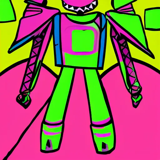 Prompt: invader Zim at a roller rink