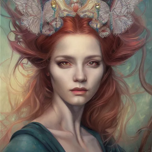 Image similar to a portrait in the style of anna dittmann and donato giancola.