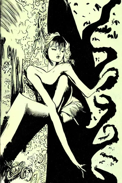 Image similar to character named dream, from sandman comic book, illustration, art by hugo pratt, portrait, comic book cover