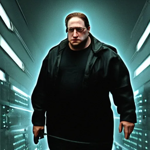 Prompt: gabe newell in the matrix, 4k, high-resolution photograph