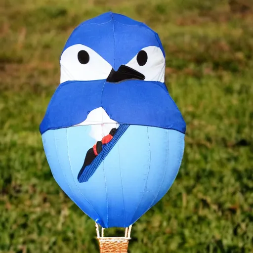 Image similar to air balloon shaped like a blue jay