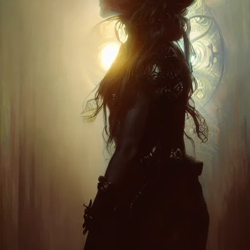 Image similar to dark goth queen, dark fantasy, backlit, hyperrealistic portrait, art of elysium by jeremy mann and alphonse mucha, fantasy art, photo realistic, dynamic lighting, artstation, full figure poster, volumetric lighting, very detailed face, 4 k, award winning