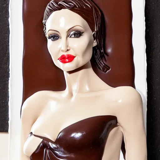 Image similar to chocolate sculpture of angelina jolie