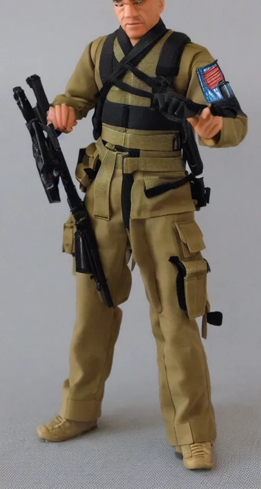 Prompt: 1 9 8 0 hasbro style gi joe action figure, full body, highly detailed, sci fi, joytoy, hasbro black series, photorealistic