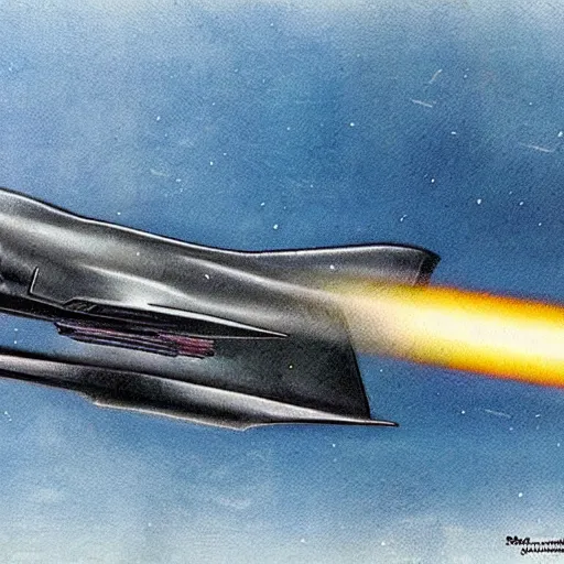 Image similar to sr - 7 1 blackbird re - entering the atmosphere at high speeds, full color, realistic.