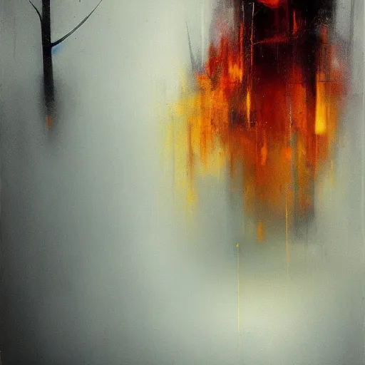 Image similar to by yves tanguay, by adrian ghenie bleak depth of field. a beautiful conceptual art of a bright & fiery soul a power to do great things ; but i fear you may one day unleash such a tempest of fire that you may consume yourself, & all the world around you.