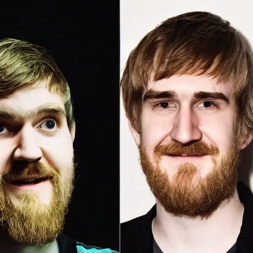 Image similar to bo burnham with a beard living in the future, green lighting