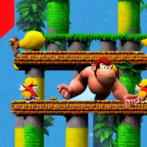 Image similar to Donkey Kong slips on a banana, Nintendo Power in-game screenshot