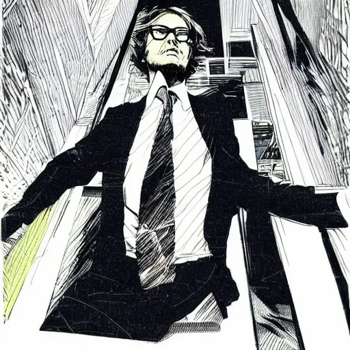 Prompt: jarvis cocker, portrait, by guido crepax