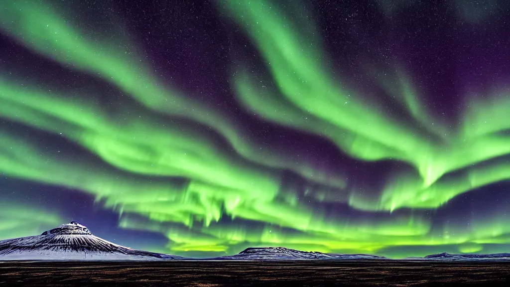 Image similar to iceland astrophotography, beautiful night sky, aurora borealis, award winning photograph, national geographic