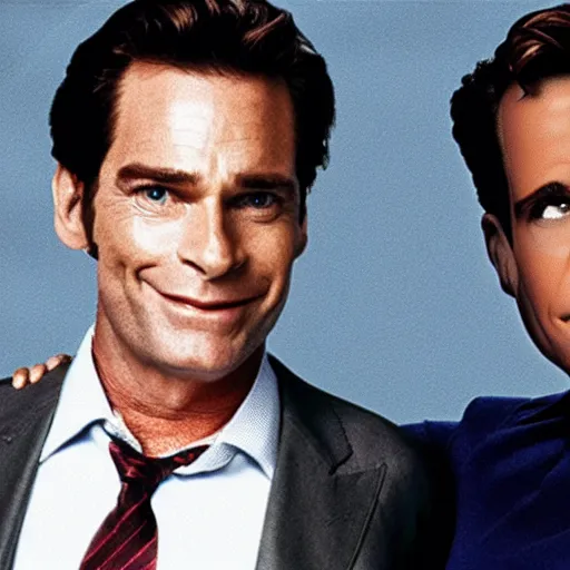 Prompt: huey lewis and the news invite patrick bateman to their band