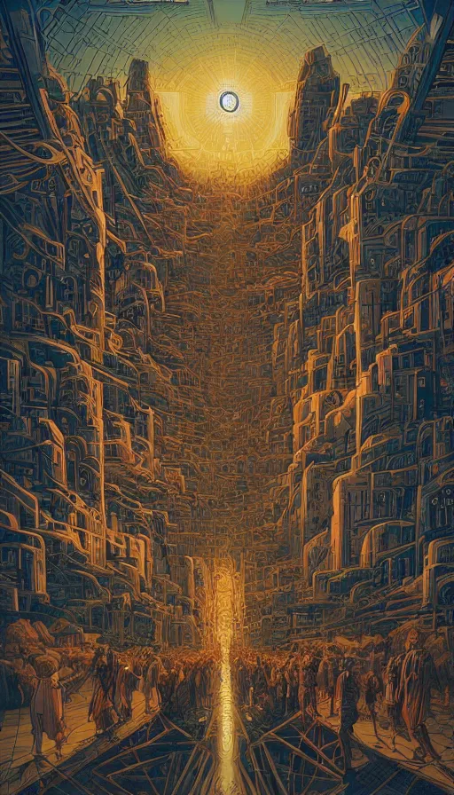 Image similar to The prophecy of the elders, futurism, da vinci, Dan Mumford, Josan Gonzalez