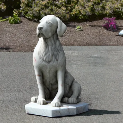 Image similar to marble statue of a dog