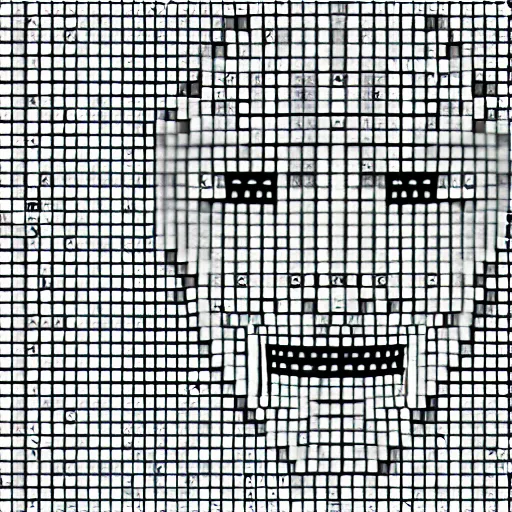 Image similar to evil face made out of binary code