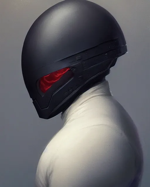 Prompt: smooth black faceless featureless helmet, by greg rutkowski, mark brookes, jim burns, tom bagshaw, magali villeneuve, trending on artstation