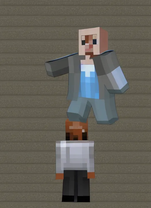 Image similar to 7 0 year old short fat man with gray hair in minecraft