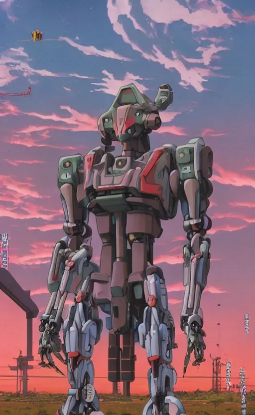 Image similar to < huge mecha > in the style of < neon genesis evangelion > holding a < mechanical yueqin > in arms, movie poster, < full body robot >, 3 d anime, arcane style, retropunk, steampunk, high resolution, 4 k, retrofuturism, studio ghibli, simon stalenhag