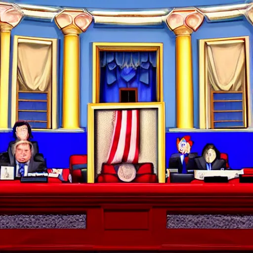 Image similar to Sonic the Hedgehog testifying before the US senate. Realistic, 8k, dramatic lighting, highly detailed.