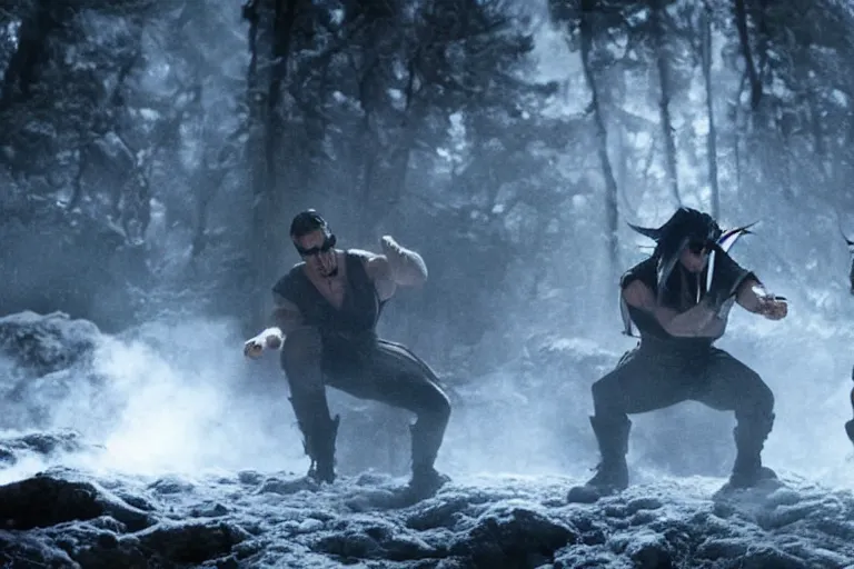 Prompt: vfx movie closeup, sub zero mortal kombat by emmanuel lubezki