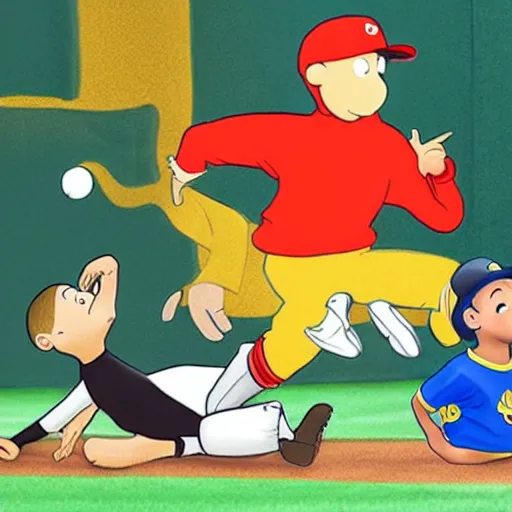 Prompt: Curious George meeting Manny Machado realistic