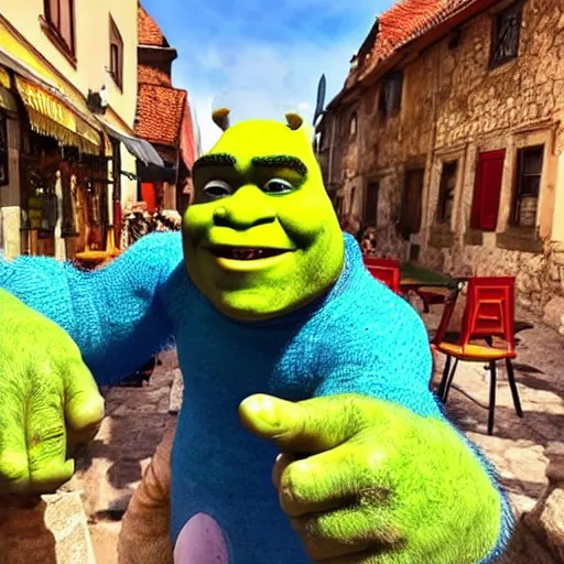 Image similar to shrek drunk in croatia