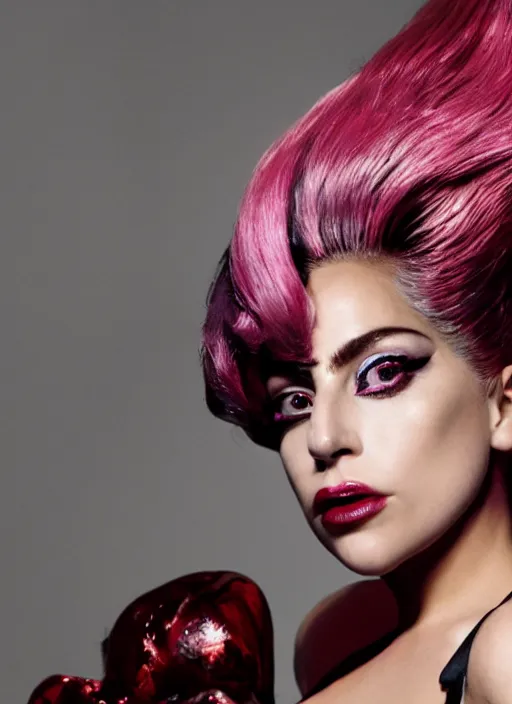 Image similar to lady gaga by nick knight, born this way, born this way album, red weapon 8 k s 3 5, cooke anamorphic / i lenses, highly detailed, cinematic lighting