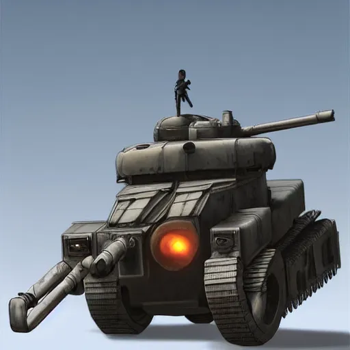 Image similar to anthromorphic humanoid tank firing it's cannon Trending on artstation DeviantArt Pinterest Photorealistic HD 8k highlights and shadow detailed High Resolution