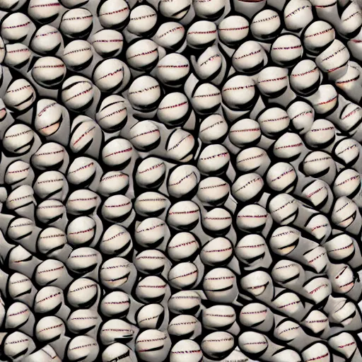 Image similar to ocean tidal wave composed of baseballs, realistic, 4k