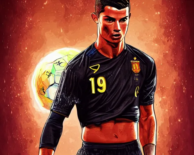 Prompt: cristiano ronaldo as a strong magician, fantasy art, in the style of Andreas Höher, illustration, epic, fantasy, intricate, elgant, amazing detail, digital painting, artstation, concept art, smooth, sharp focus