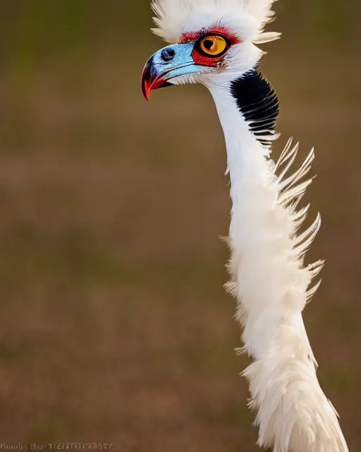 Image similar to closeup picture of secretary bird in savannah, captured on iphone, dlsr, photography