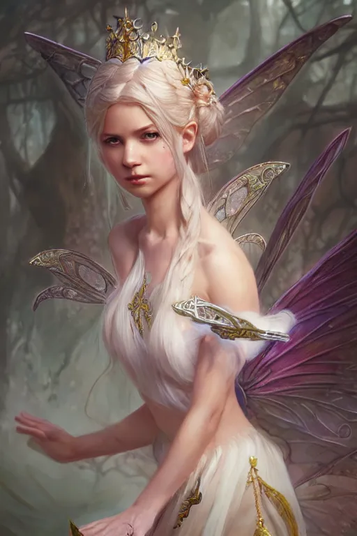 Image similar to fairy princess, highly detailed, d & d, fantasy, highly detailed, digital painting, trending on artstation, concept art, sharp focus, illustration, art by artgerm and greg rutkowski and fuji choko and viktoria gavrilenko and hoang lap