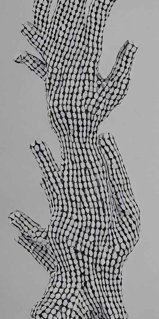 Prompt: peter de jong attractors morphing into a human hand, vhs footage