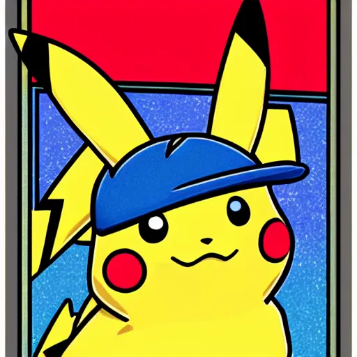 Prompt: pikachu, by ken sugimori, warm colors, cozy, sticker, planner sticker