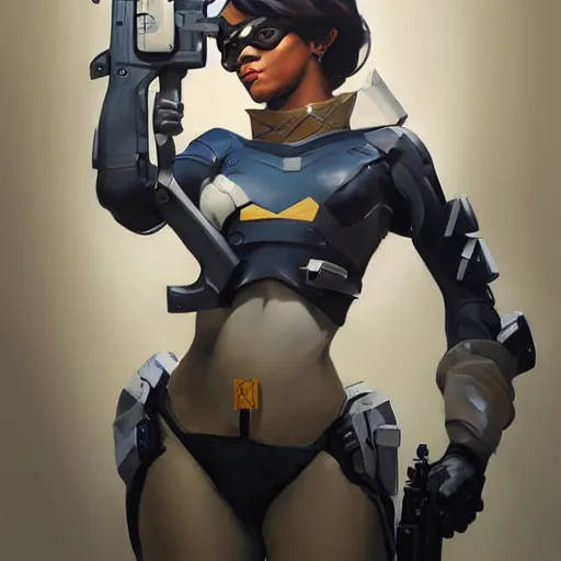 Image similar to greg manchess portrait painting of partially armored aka hermine jean granger as overwatch character, medium shot, asymmetrical, profile picture, organic painting, sunny day, matte painting, bold shapes, hard edges, street art, trending on artstation, by huang guangjian and gil elvgren and sachin teng