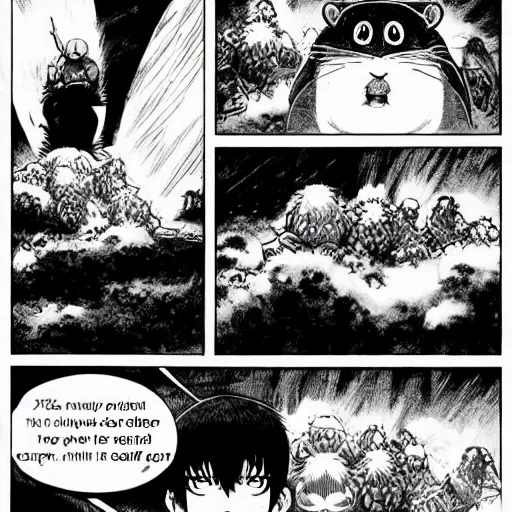 Image similar to a hamster in the manga Berserk