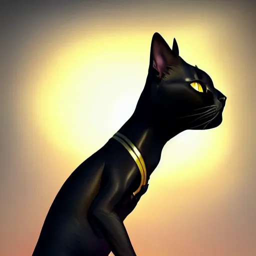 Prompt: magic black energy cat, golden hour, fantasy, sharp focus, digital art, hyper realistic, 4 k, unreal engine, highly detailed, hd, dramatic lighting by brom, trending on artstation