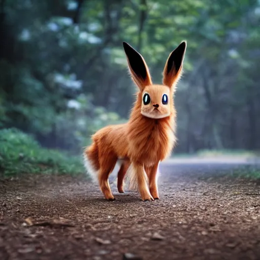 Prompt: national geographic professional photo of eevee, award winning