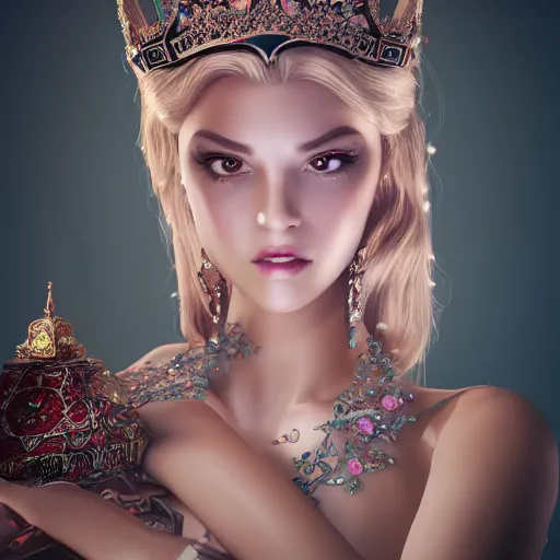 Image similar to wonderful princess of beauty with fair skin, ornate 8 k gorgeous intricate detailed, accent lighting, dramatic light, octane render