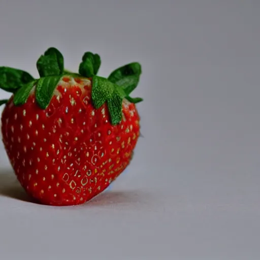 Image similar to a strawberry in the shape of a kitten