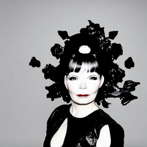 Prompt: a dragon inspired by bjork photographed by andy warhol