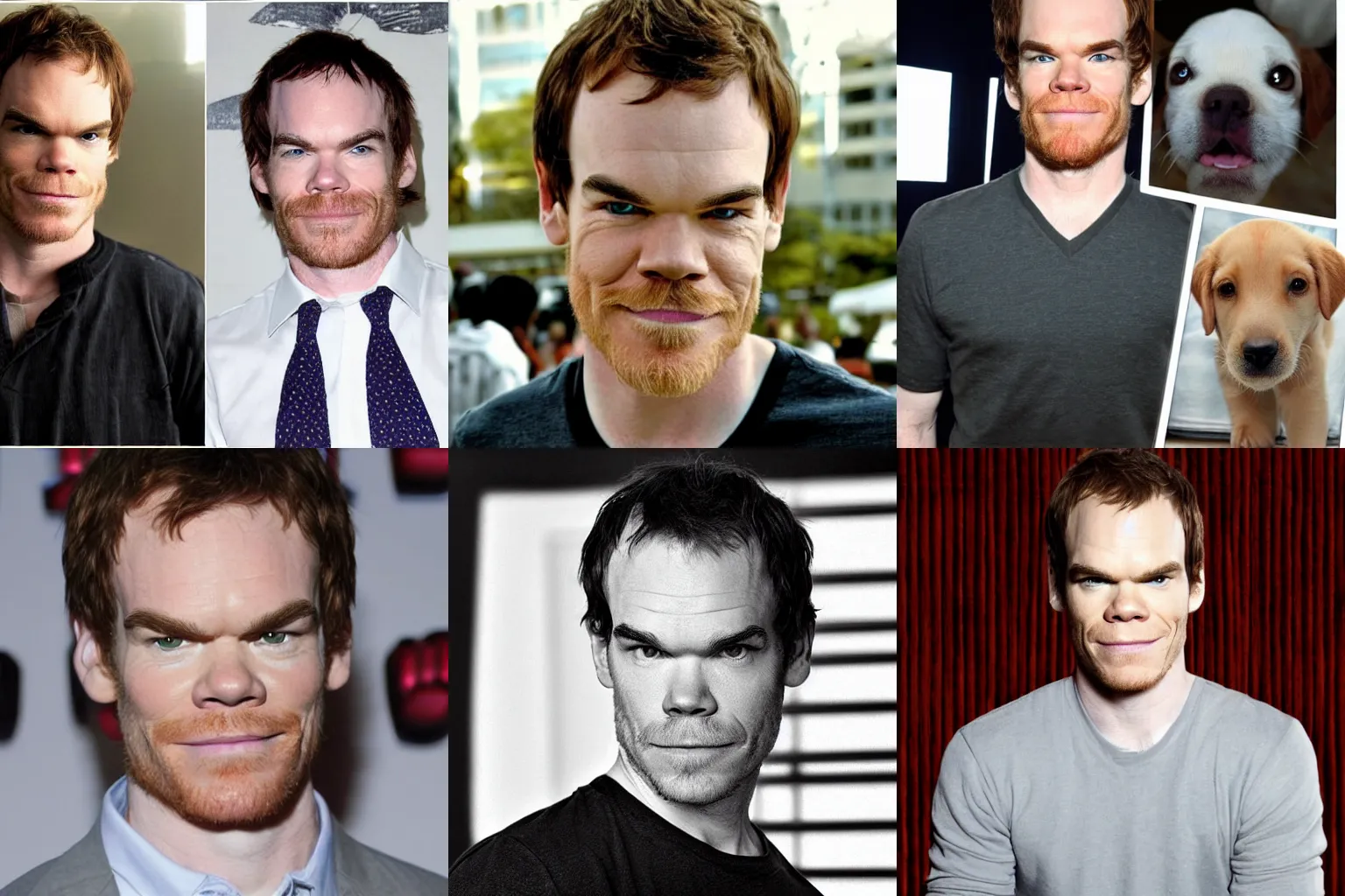 Prompt: michael c hall with puppy eyes, cute, cartoon