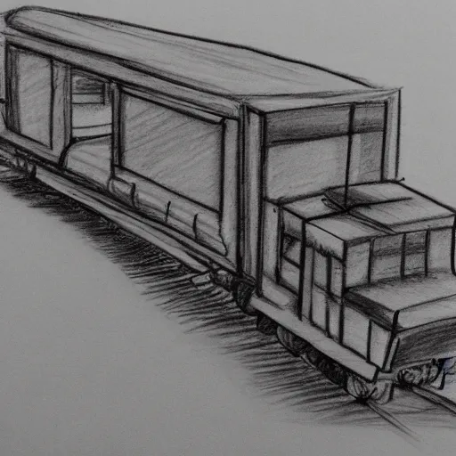 Image similar to table train, drawing, sketch, on paper