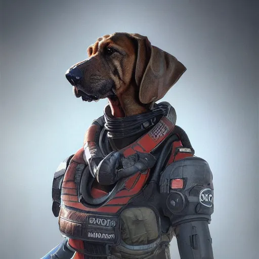 Image similar to photo realistic image of bloodhound from apex legends, stunning 3 d render inspired art by istvan sandorfi and greg rutkowski, character posing, complete body, realistic and detailed eyes, realistic, highly detailed attributes and atmosphere, dim volumetric cinematic lighting,