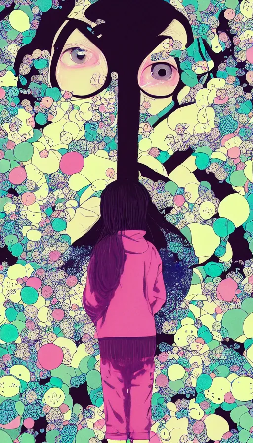 Image similar to a portrait of a girl by inio asano, beeple and james jean, chiho aoshima color scheme