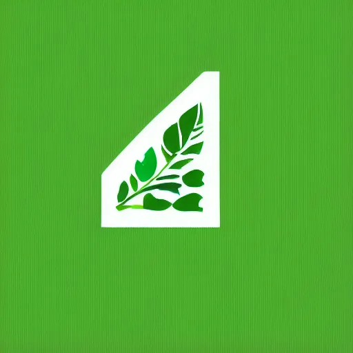 Image similar to app logo of green leaf, polygon, back background