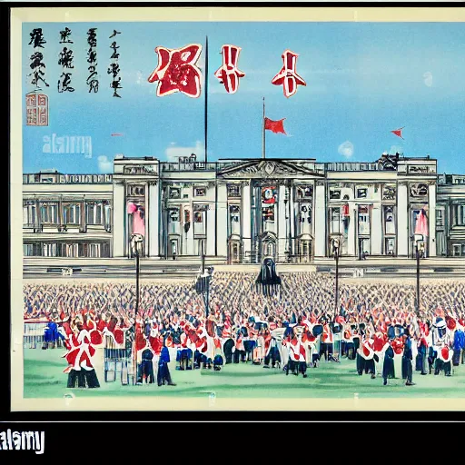 Image similar to Buckingham Palace in Japanese style, Chinese propaganda