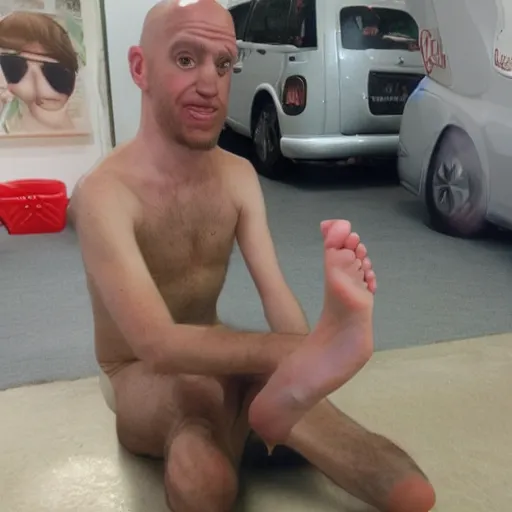 Image similar to weird guy joe with his toe on his nose!